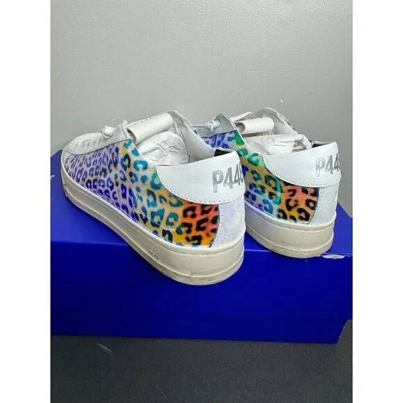 P448 Jack Leopard Hologram Sneakers Colorful Size 37 US 7 NEW $298 - Picture 5 of 6